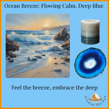 Ocean Breeze : Candle And Crystal Agate Set, 2 of 4