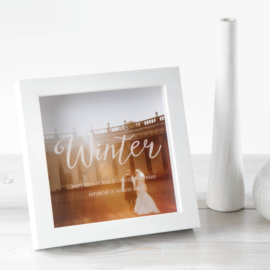 personalised wedding photo box frame by twentyseven
