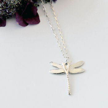Dragonfly Necklace In Sterling Silver, 2 of 11