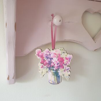 Sweet Pea Wooden Flower Decoration Gift, 6 of 6