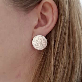 Honesty Hammered Circle Earrings, 5 of 6