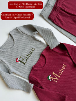 Adult Christmas Santa Hat Personalised Loungewear Baby Toddler, 3 of 7