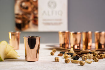 Copper Tray And Set Of Six Of Shot Glasses Set, 3 of 9