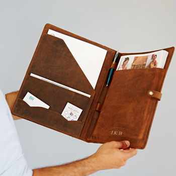 Personalised Buffalo Leather Document Portfolio, 4 of 9