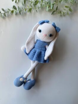 Organic Handmade Crochet Bunny For Babies And Kids, 4 of 7