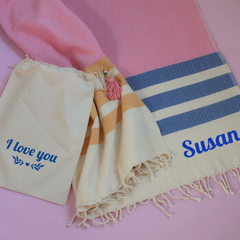 Personalised Cotton Throws, Second Anniversary Gift, 7 of 11