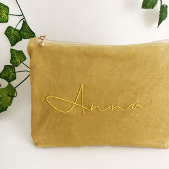 Personalised Corduroy Make Up Pouch Bags, 4 of 7