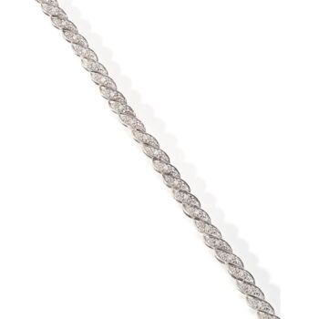 Sterling Silver Diamond Swirl Tennis Bracelet, 3 of 4