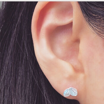 Well Done Exam Graduation Sterling Silver Mini Leaf Earrings, 7 of 12