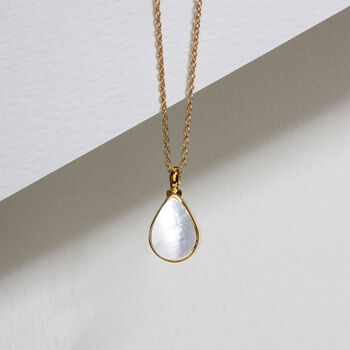 Teardrop Pearl Urn Necklace 18 K Gold Plated Silver, 4 of 5