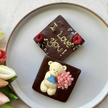 Chocolate Teddy Bear And Flowers, Sweet Box, 4 of 11