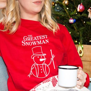 The Greatest Snowman Christmas Unisex Jumper Sweatshirt, 2 of 8