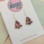 Purple And Gold Christmas Tree Glitter Earrings / Stocking Filler / Santa Present, thumbnail 7 of 10