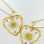 Heart Necklace With Daisy Flowers And Gold Beads, thumbnail 5 of 12