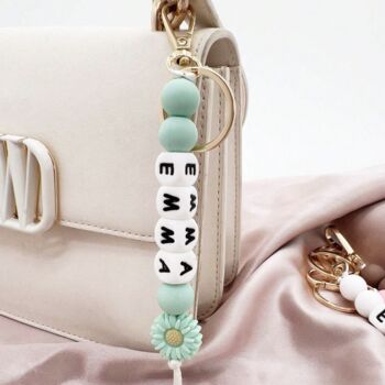 Personalised Flower Bag Charm Keychain, 2 of 7