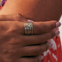 Spin For Peace Sterling Silver Stacking Ring, thumbnail 3 of 6