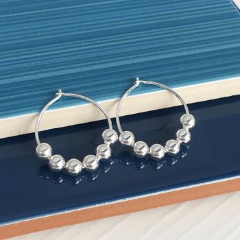 60th Birthday Silver Beads Earrings, 2 of 5