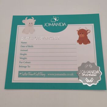 Personalised Mini Baby Pink Collectible Highland Cow Soft Toy, Gift Boxed, 10 of 11