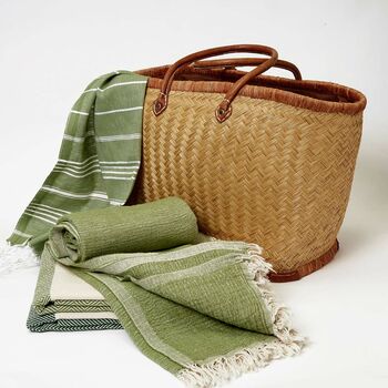 Sage Green Hand Towel Tea Towel, 4 of 4