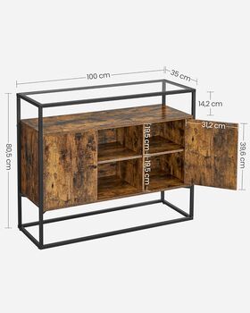 Sideboard Cabinet With Glass And Open Compartments, 7 of 7