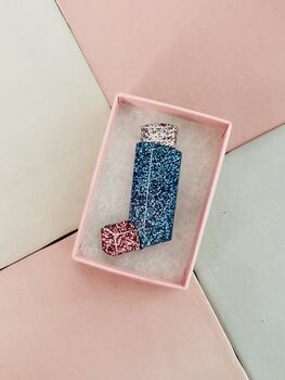Asthma Inhaler Glitter Resin Brooch / Gift For The Asthma Girlies / Nurse Gift / Thank You Healthcare Gift, 4 of 6