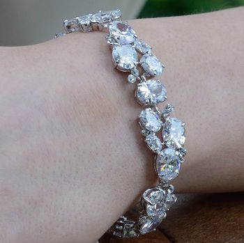 Oval And Solitaire Crystal Bracelet, 2 of 5