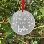 Santa Stop Here Acrylic Hanging Christmas Decoration, thumbnail 1 of 5