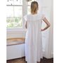 Ladies White Cotton Lace Panel Nightdress 'Valerie', thumbnail 5 of 6