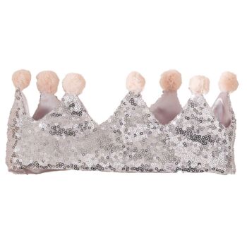 Silver Sequin And Pom Pom Princess Crown, 6 of 7