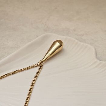 Waterdrop Necklace Gold, 4 of 7