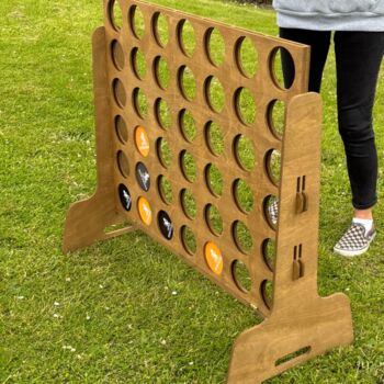 Four In A Row Wooden Large Wooden Garden Game, 3 of 6