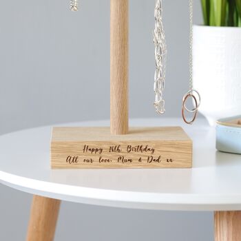 Personalised Light Oak Jewellery Stand Various Sizes, 2 of 12