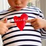 Personalised 'Loved' Long Sleeved Baby T Shirt, thumbnail 4 of 8