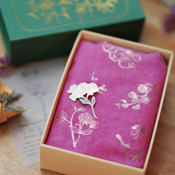 Personalised Rose Gold Foil Birth Flower Scarf, 9 of 12