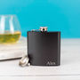 Personalised Black Hip Flask With Funnel And Gift Box, thumbnail 1 of 3