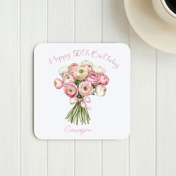 Personalised 50th Birthday Flowers Card, 2 of 2