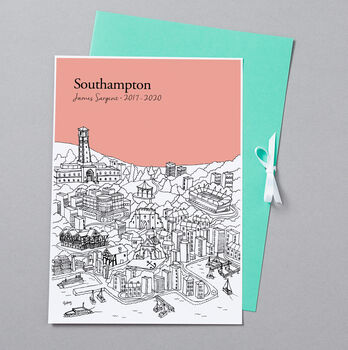 Personalised Southampton Graduation Gift Print, 9 of 9