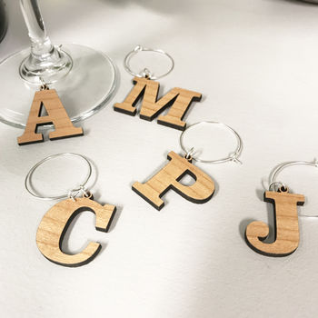 Letter Five Wine Glass Charms, 6 of 11
