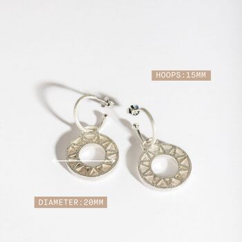 Geometric Statement Recycled Silver Hoop Earrings, 5 of 7