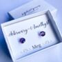 Personalised February Birthstone Earrings, thumbnail 4 of 5