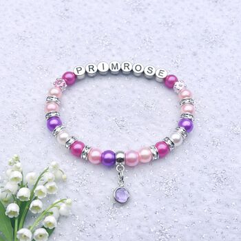 Personalised Birthstone Bracelet With Name Jewellery Gift For Her, 3 of 12
