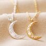 Crystal Crescent Moon Necklace, thumbnail 3 of 12