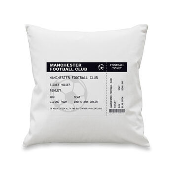 Personalised Football Ticket Cushion Gift, 4 of 5