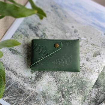 Green Botanical Oiled Leather Wallet, 3 of 6