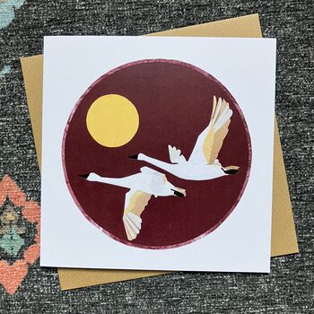 Sunset Swans Romantic Card, 3 of 4