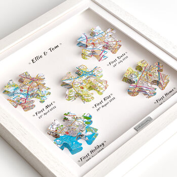 Five Personalised Jigsaw Maps Framed Print, 4 of 10