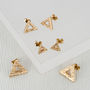 Geometric Triangle Solid Gold Studs, thumbnail 1 of 6