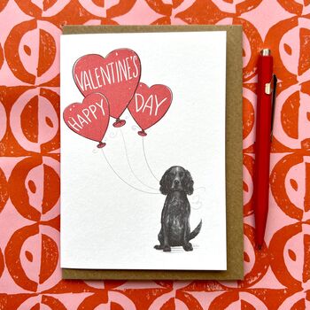 Personalised Cocker Spaniel Happy Valentine's Card, 2 of 4
