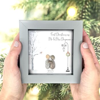 Personalised 1st Christmas As Mr And Mrs Pebble Picture, 2 of 3