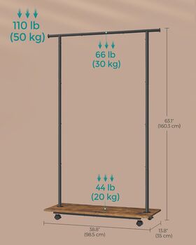 Portable Clothes Rack Metal Clothes Rail Storage Shelf, 12 of 12